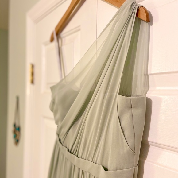 Alfred Angelo sage green chiffon formal dress - Picture 3 of 6